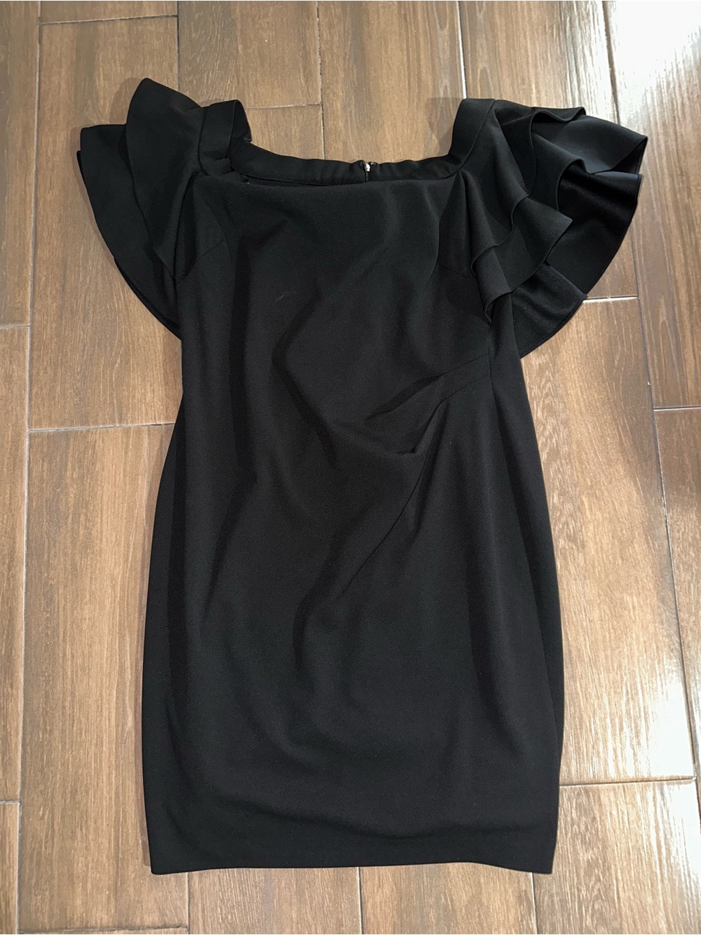 Ralph Lauren Black Mini Dress with Ruffle Sleeves